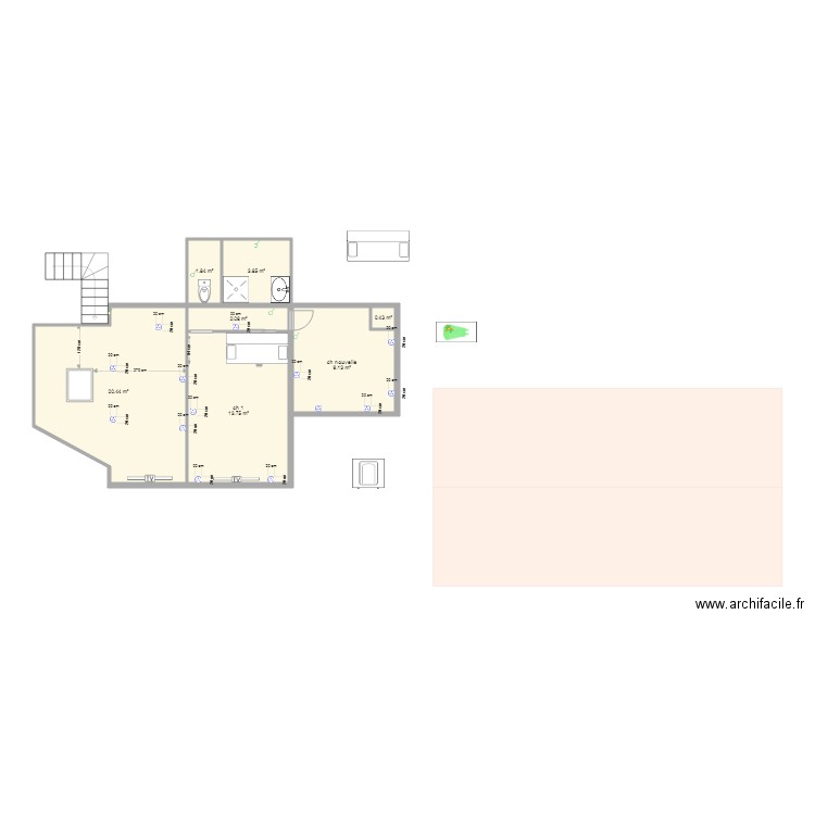 chambre enfant  et bureau devis. Plan de 0 pièce et 0 m2