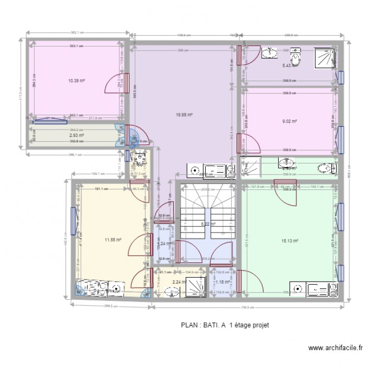 BATI A 1er etage. Plan de 0 pièce et 0 m2