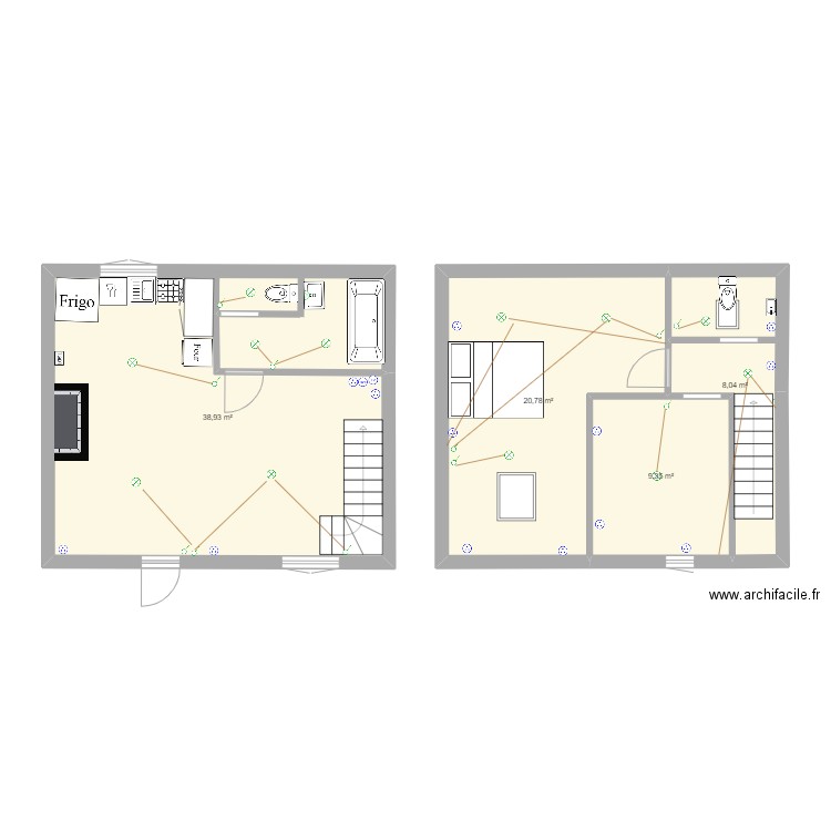 renval. Plan de 4 pièces et 77 m2