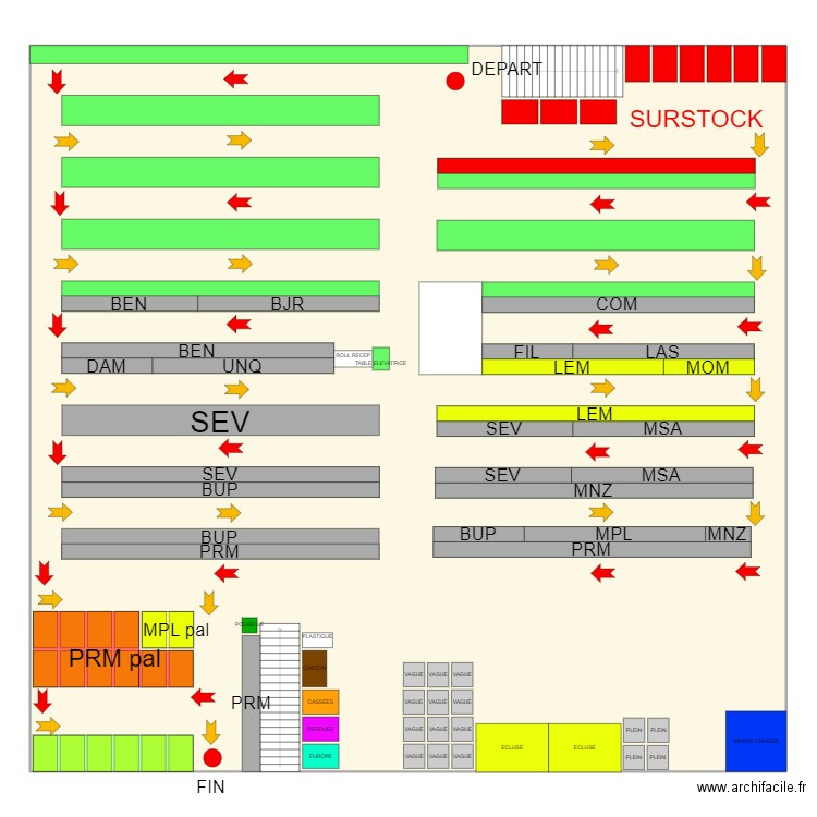 Chemin de picking mezza . Plan de 1 pièce et 600 m2