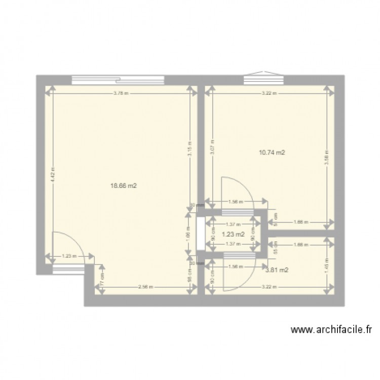 R Mchl Leclercactuel1. Plan de 4 pièces et 34 m2