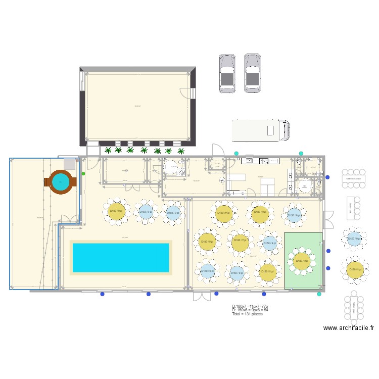 QUATRE PLUMES PLAN DE TABLE Sabrina3 131p. Plan de 0 pièce et 0 m2