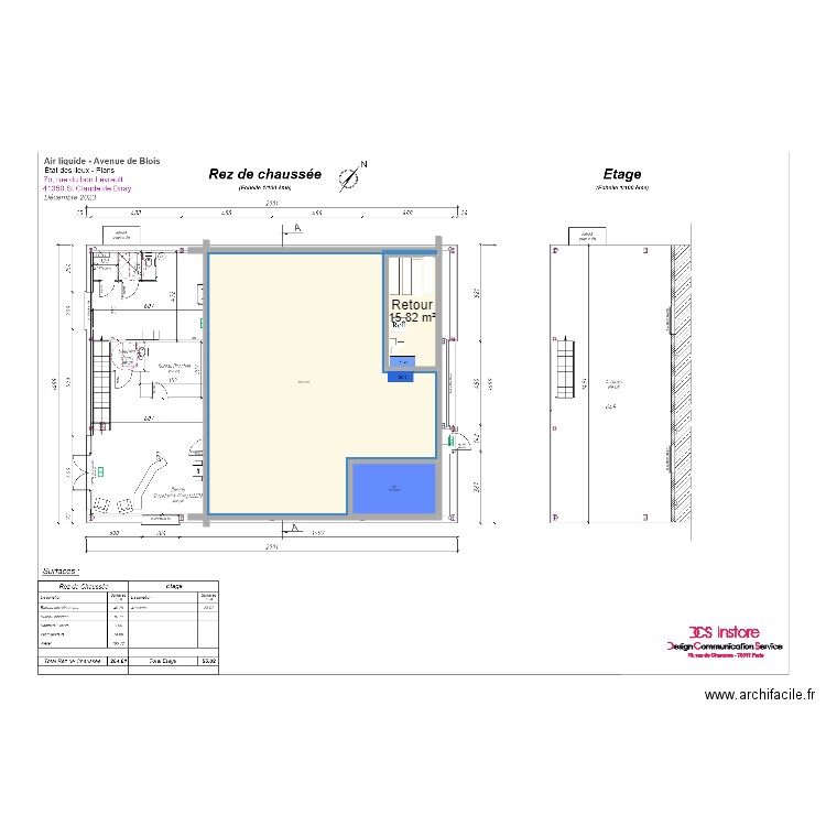 Blois. Plan de 3 pièces et 169 m2