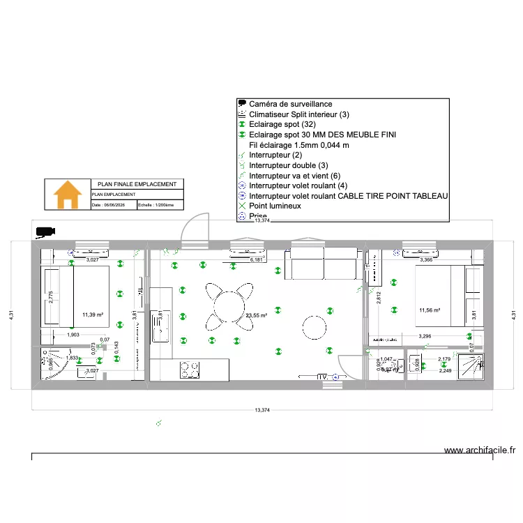 PLAN IMPLANTATION. Plan de 4 et 47 m² PLAN IMPLANTATION. Plan de 4 et 47 m²