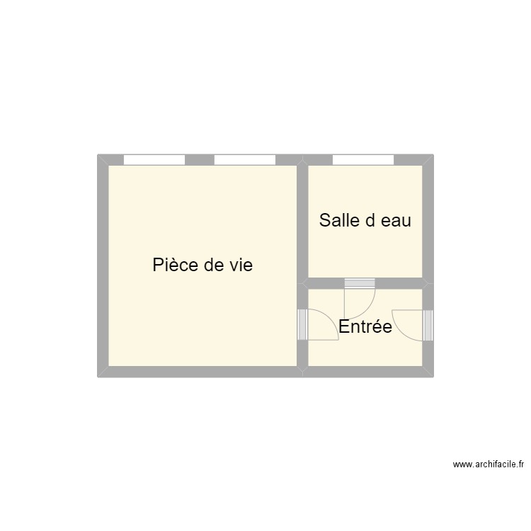 PLAN 240175 POULIQUEN 21. Plan de 3 pièces et 6 m2