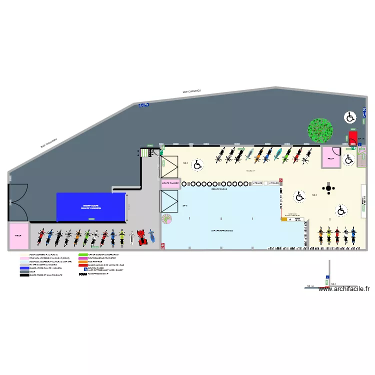 FC MOTOS RDC APRES TRAVAUX + PLAN DE COUPE. Plan de 