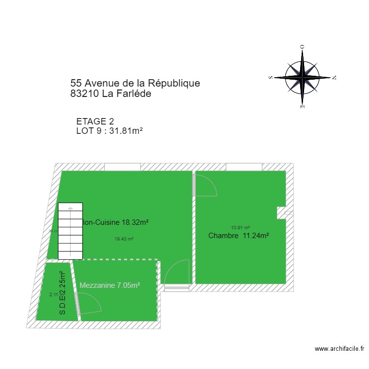 55 av de la rep la farlede. Plan de 0 pièce et 0 m2