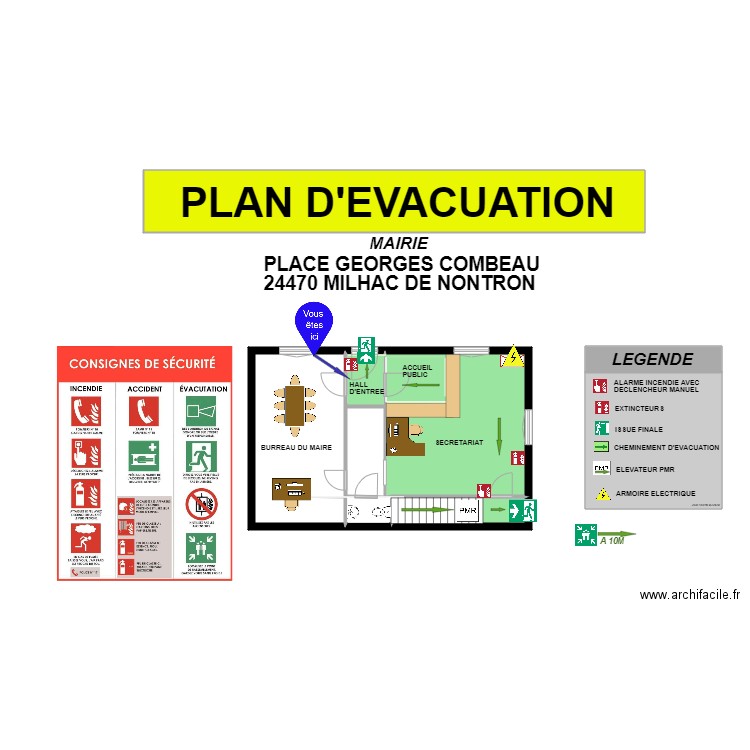 MILHAC MAIRIE. Plan de 0 pièce et 0 m2