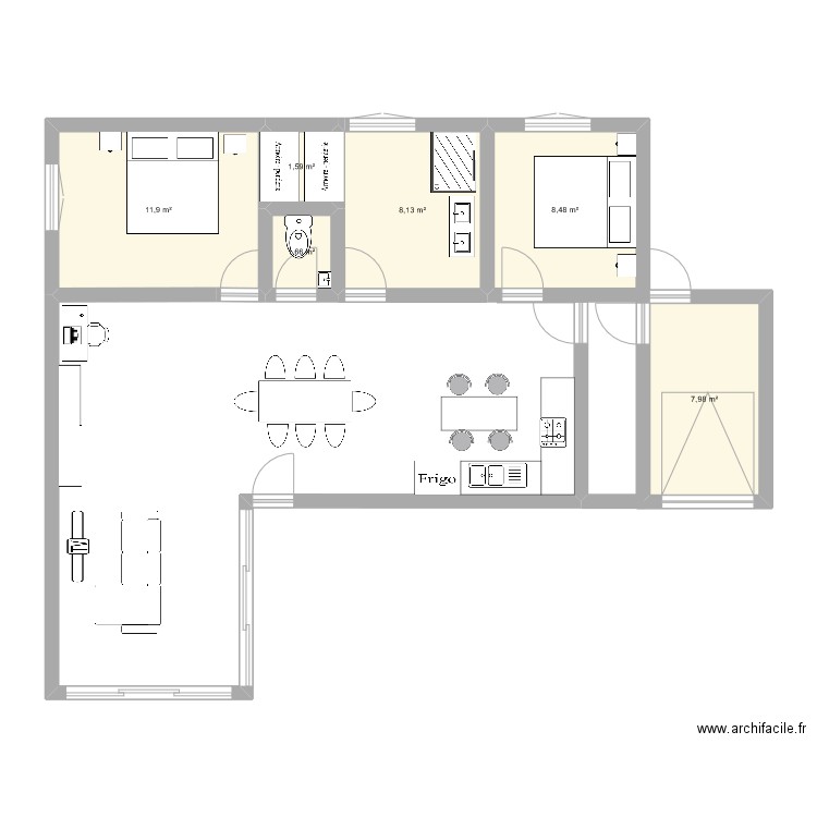projet  Durand. Plan de 0 pièce et 0 m2