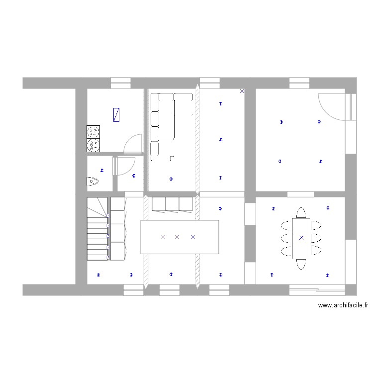 Chantier Aubel rez de chaussée. Plan de 0 pièce et 0 m2