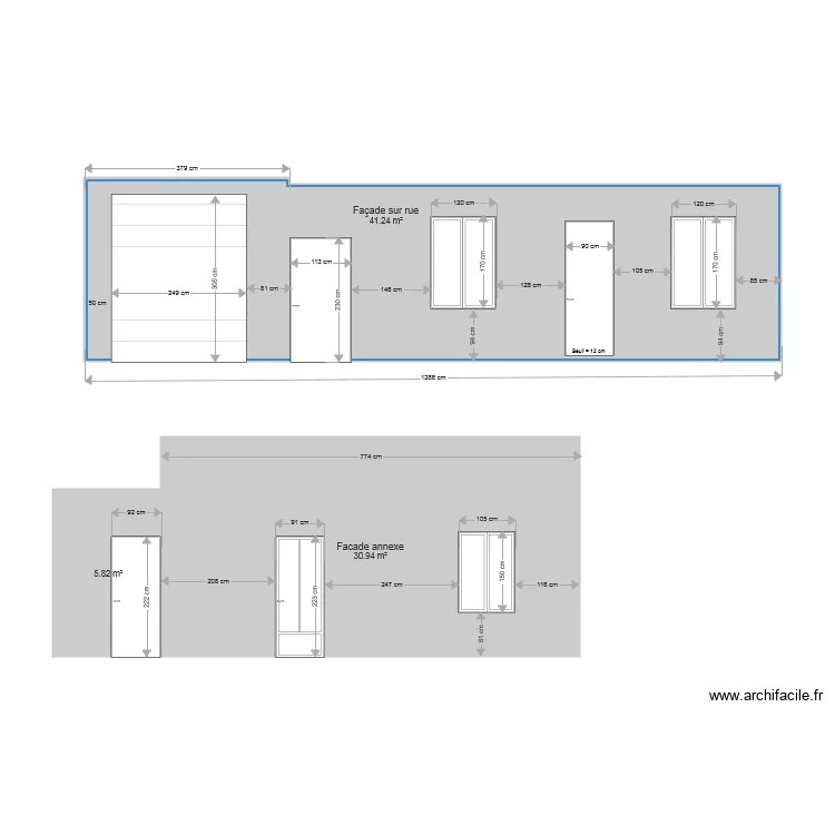 Facades Existantes. Plan de Facades Existantes. Plan de