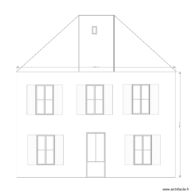 DP4 fa&ccedil;ade sud &eacute;tat des lieux. Plan de 