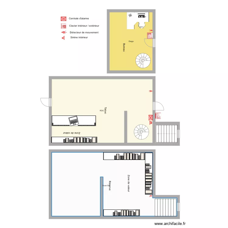 Tabac PERONO Alarme Anti intrusion . Plan de 