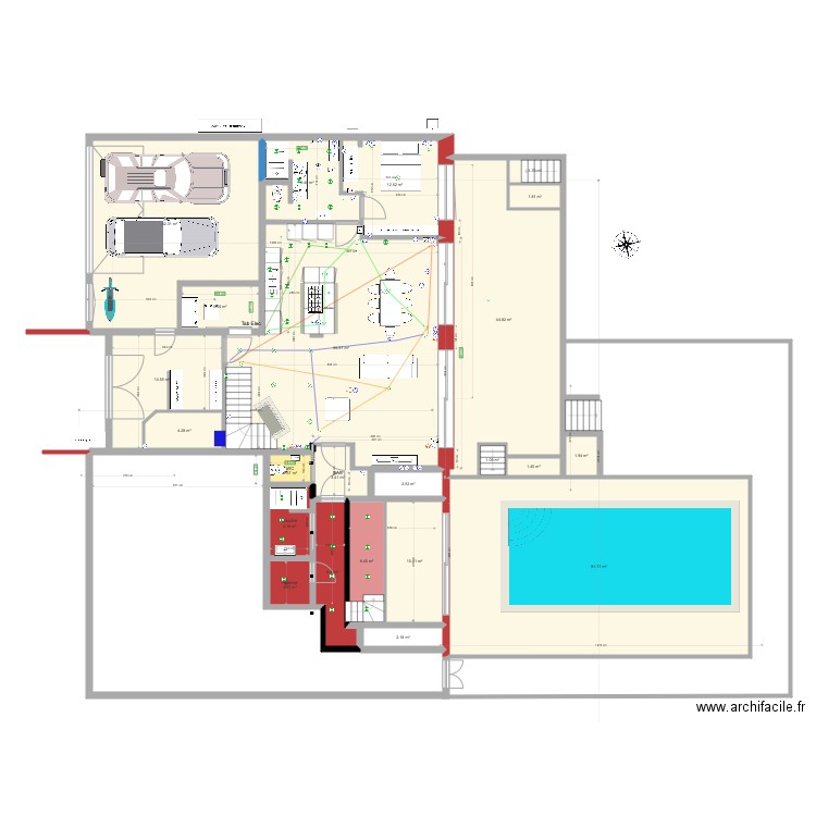 Grange SJS v72. Plan de 48 pièces et 999 m2
