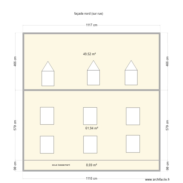 Ziegelau façade nord. Plan de 0 pièce et 0 m2