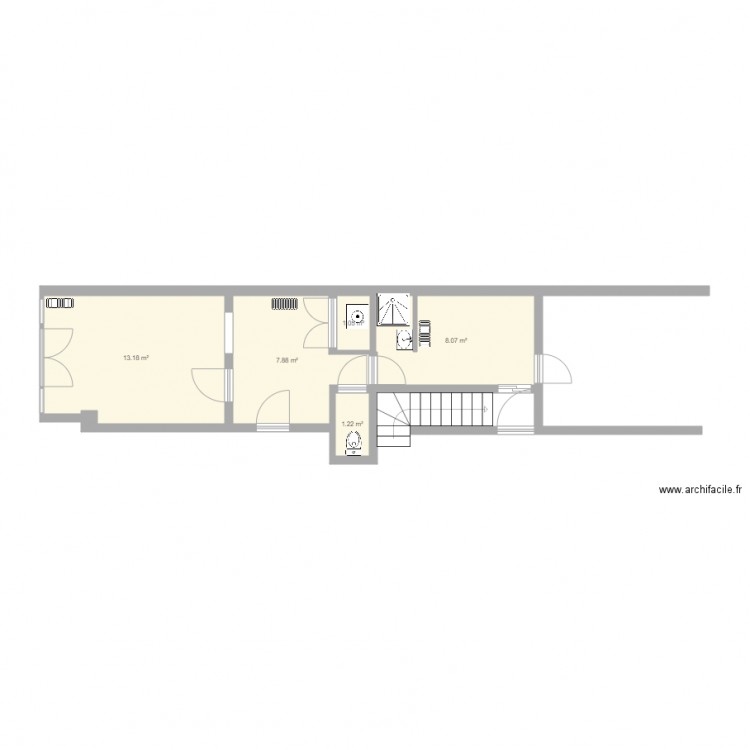 rez de chaussée saint ouen 1. Plan de 0 pièce et 0 m2