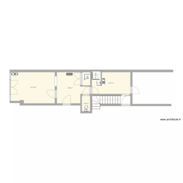 rez de chauss&eacute;e saint ouen 1. Plan de 