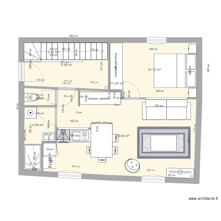 1er étage projet V0. Plan de 0 pièce et 0 m2