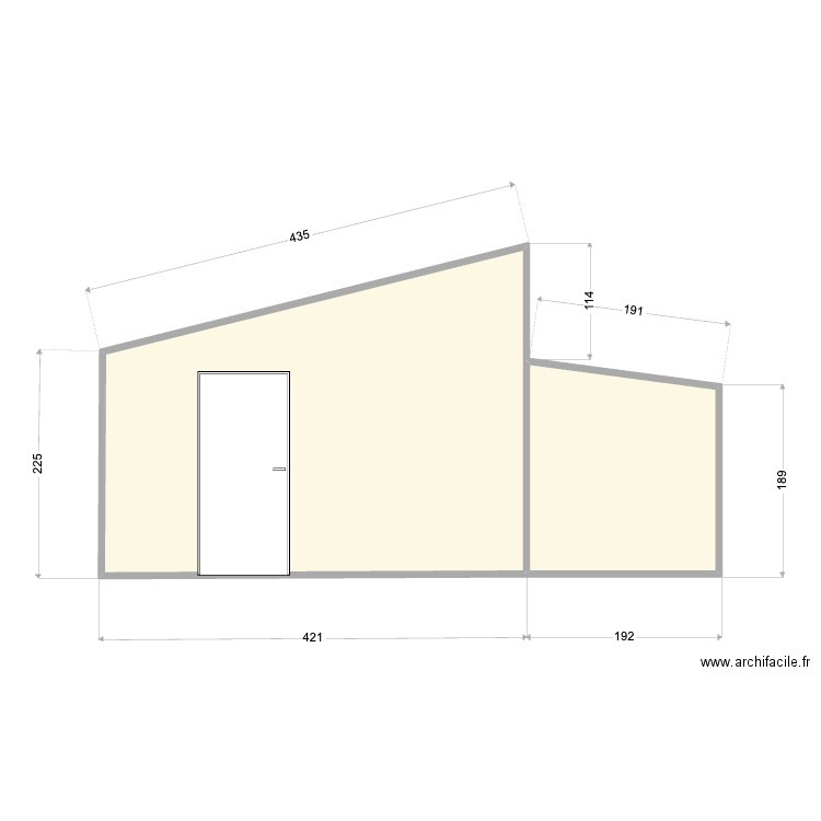 facade abri Pénerf. Plan de 2 pièces et 15 m2