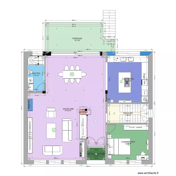 RDC sans isolation. Plan de 