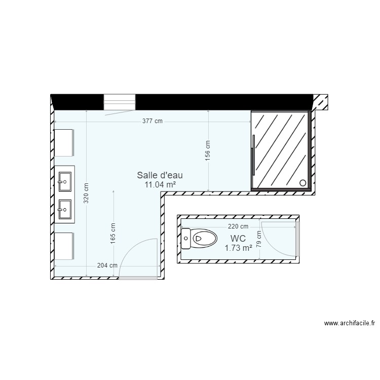 SdE et WC 01. Plan de 0 pièce et 0 m2