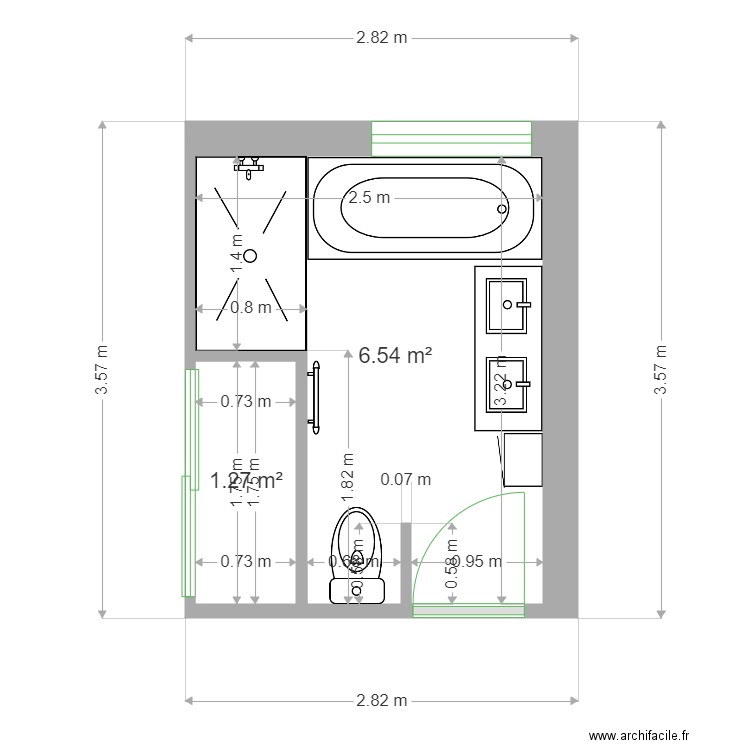 Salle de bain. Plan de 0 pièce et 0 m2