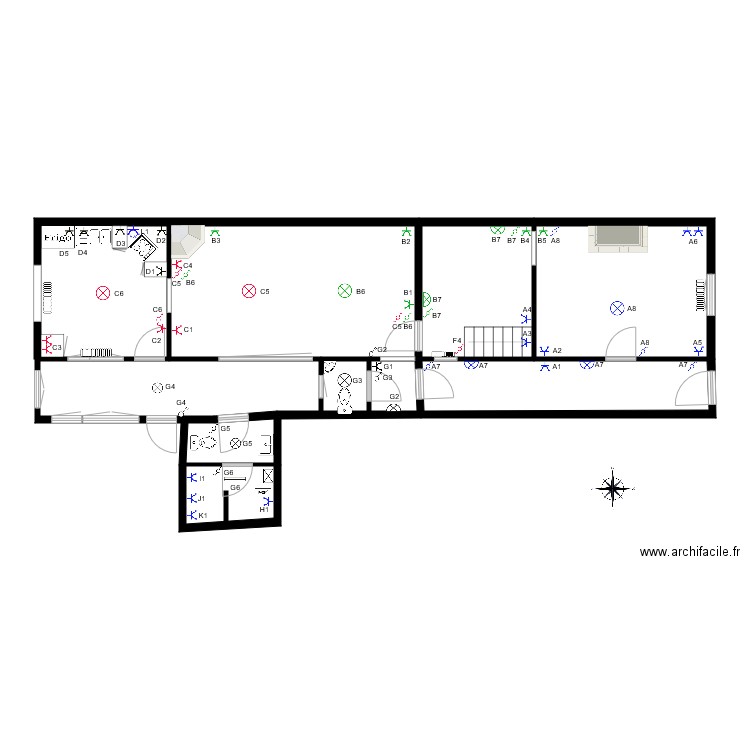 Rez Eclairage Numéroté 1. Plan de 0 pièce et 0 m2