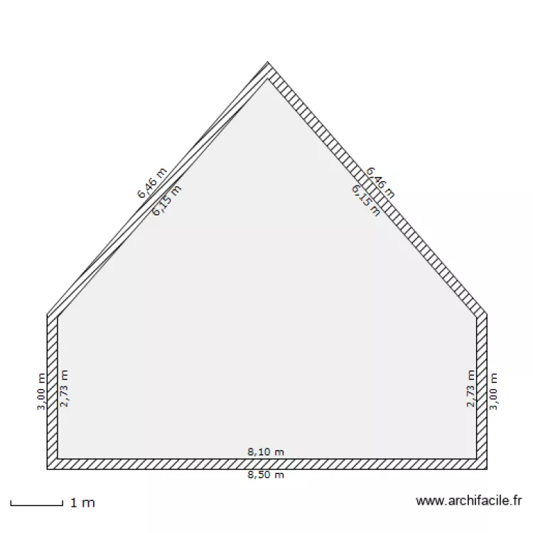 pignon droit. Plan de pignon droit. Plan de