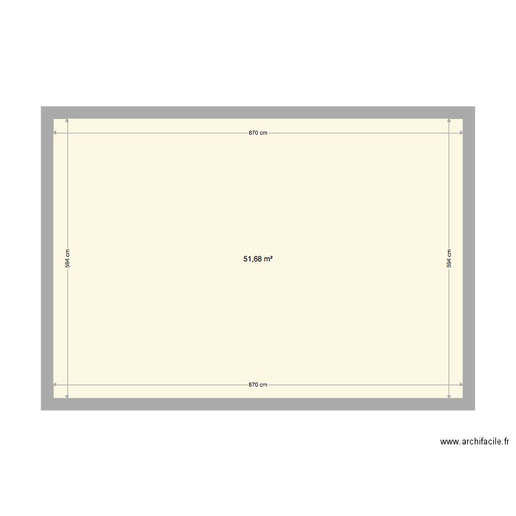 essai. Plan de 1 pièce et 52 m2