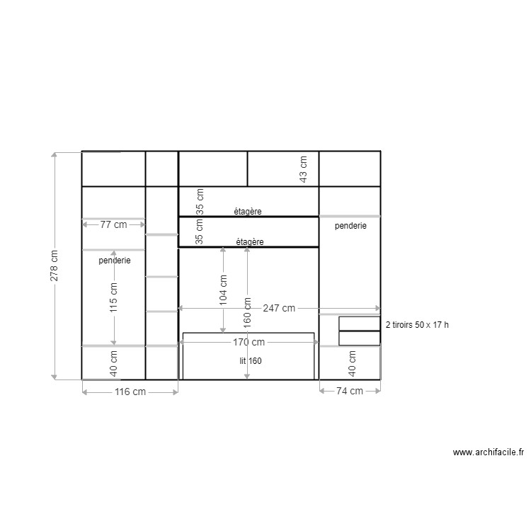 placard chambre alistair intérieur. Plan de 0 pièce et 0 m2