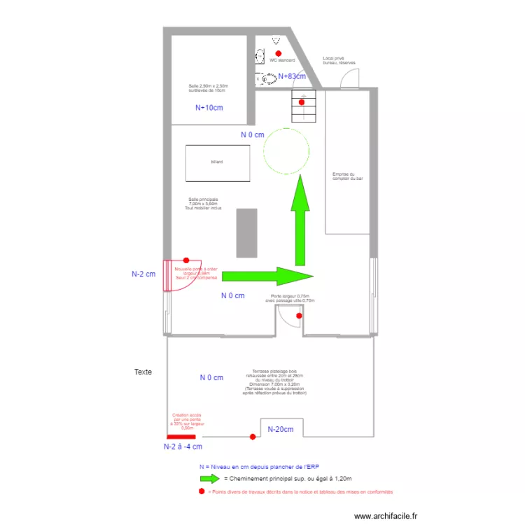 Bar Le Challenge &agrave; Angers. Plan de 