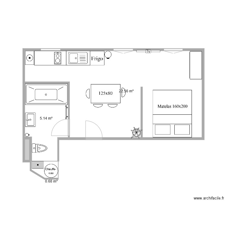 Appart 27m carre mers5. Plan de 0 pièce et 0 m2