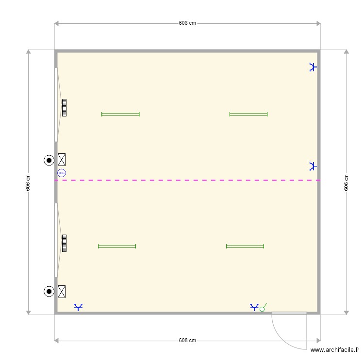 2 63240 263250. Plan de 1 pièce et 35 m2