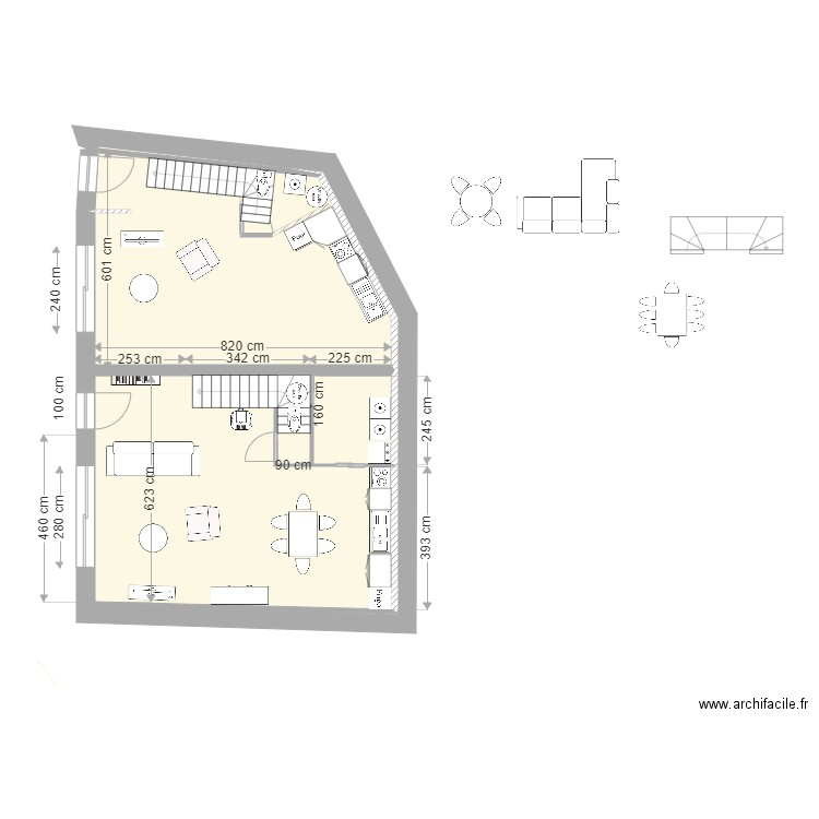 Plan remise  rez de jardin V 5   06/05/2022. Plan de 6 pièces et 92 m2