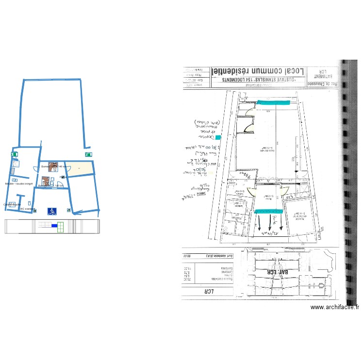loge gardien . Plan de 0 pièce et 0 m2