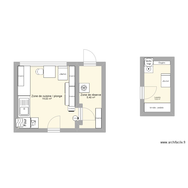 Boulay-Morin. Plan de 3 pièces et 26 m2