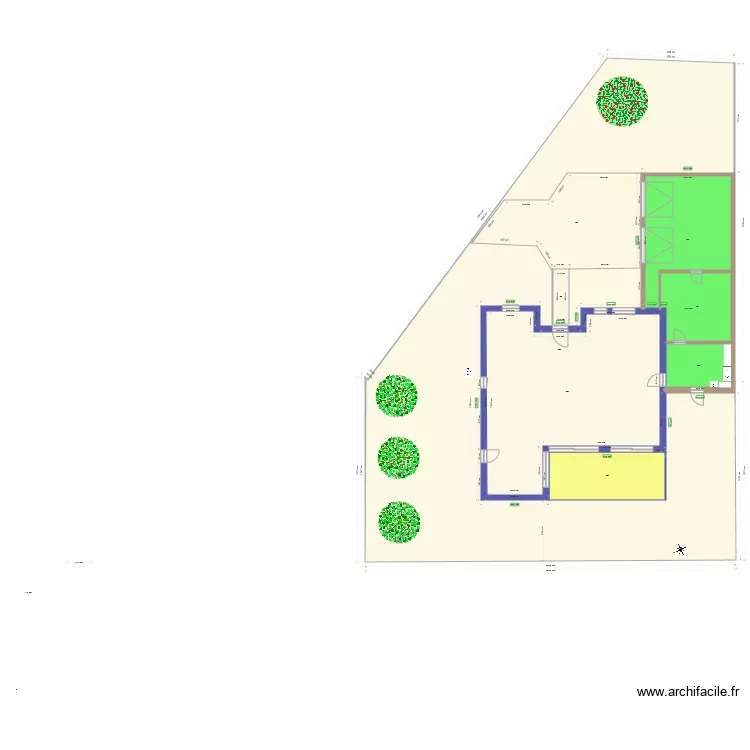 Plein Pied surface . Plan de 