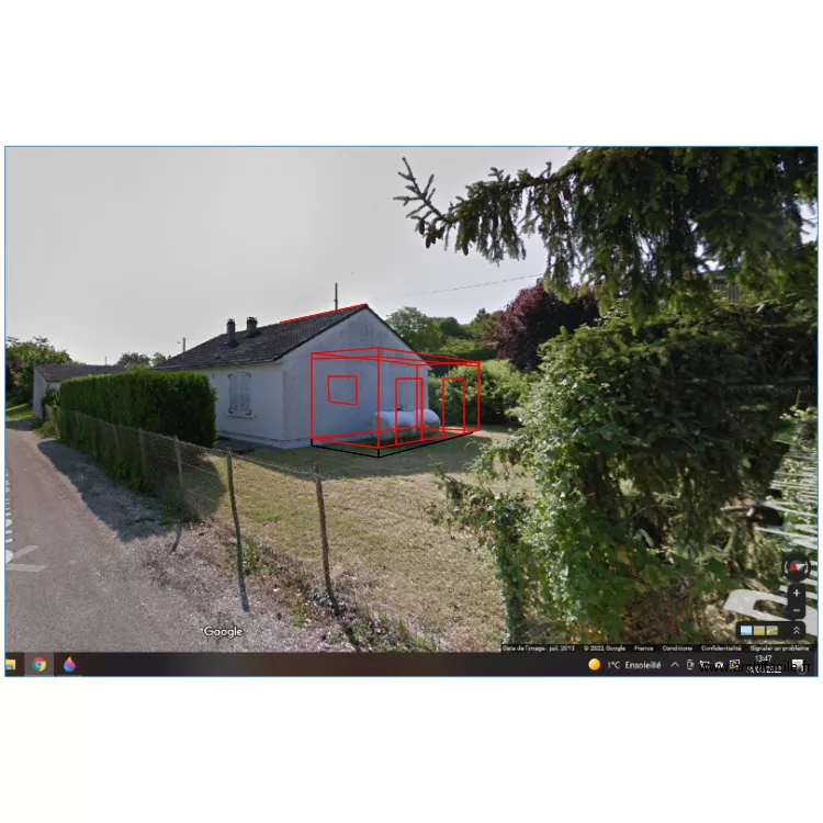 VUE ARRIERE bis. Plan de 