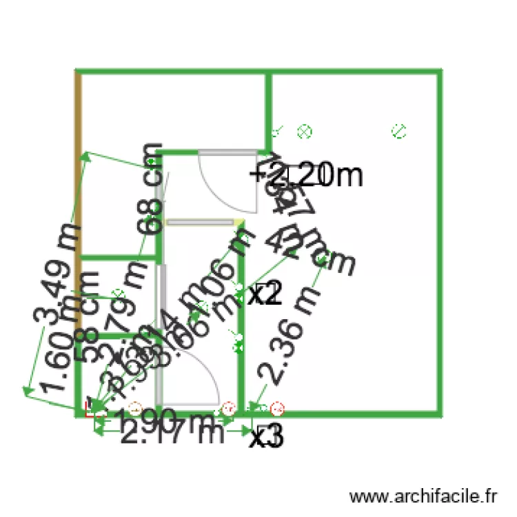 Bas placo seul electrique interrupteurs. Plan de 