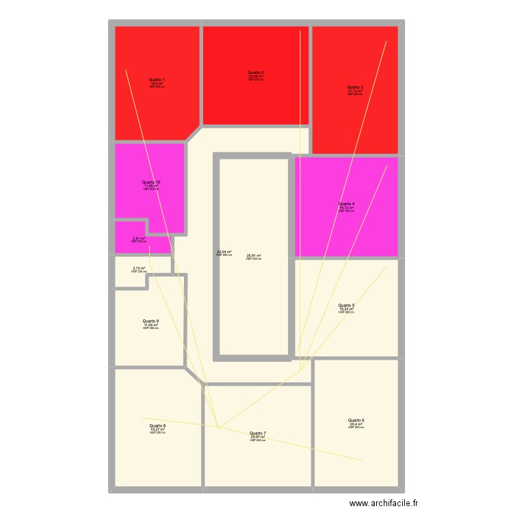 babiloniia Esgoto. Plan de 14 pièces et 234 m2