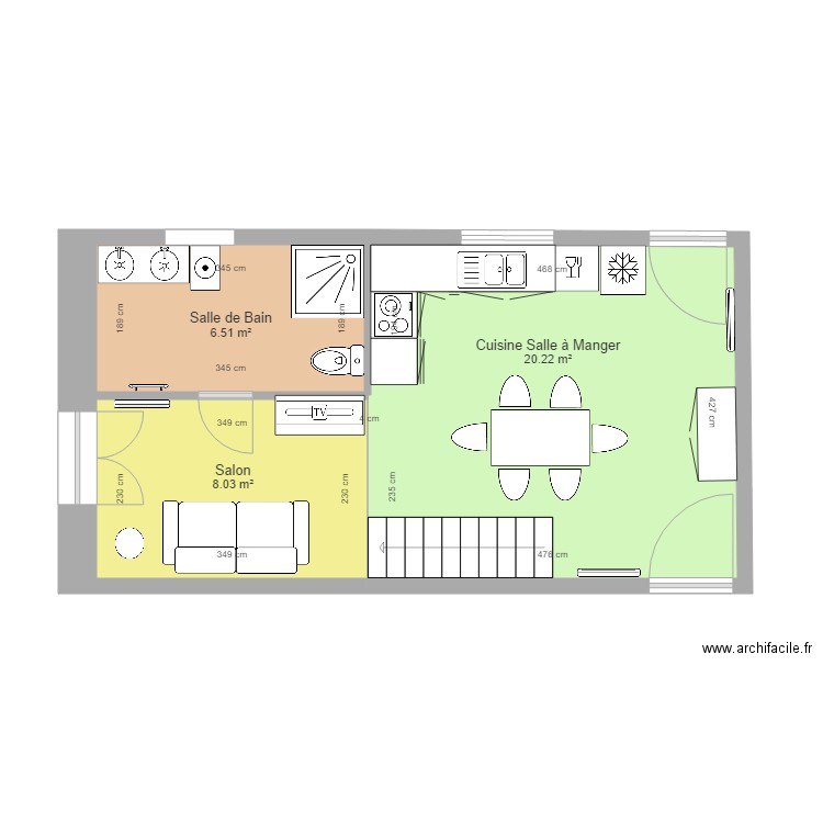 RdC Annexe amménagée sans cote et porte fenêtre 120 1. Plan de 0 pièce et 0 m2