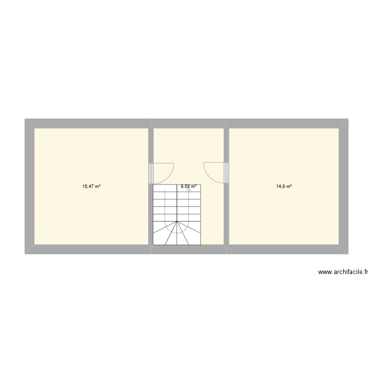 Grenier Rochevalier. Plan de 3 pièces et 40 m2