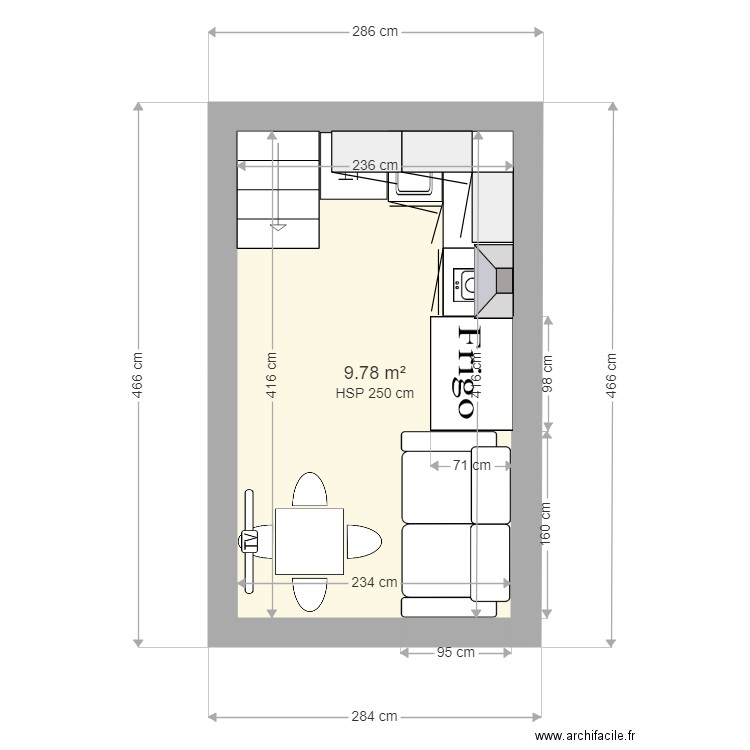 Cuisine T1 Nazaré. Plan de 0 pièce et 0 m2