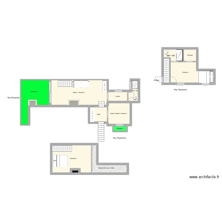 24 Tiquetonne. Plan de 14 pièces et 106 m2