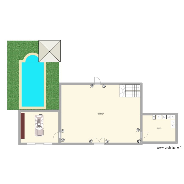 villa 1. Plan de 3 pièces et 123 m2