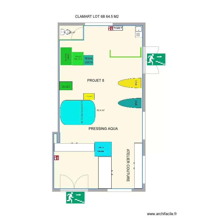 PROJET  8 PRESSING AQUA  CLAMART 6. Plan de 