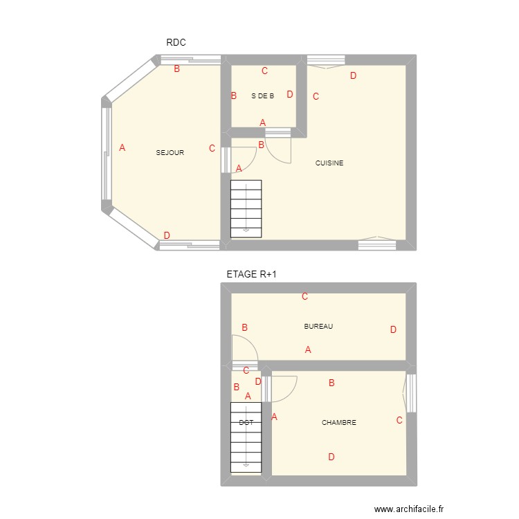 FLEUROT 1. Plan de 6 pièces et 52 m2