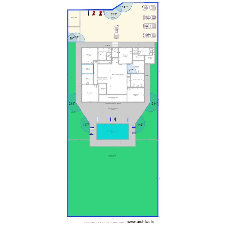  72 . Plan de 0 pièce et 0 m2