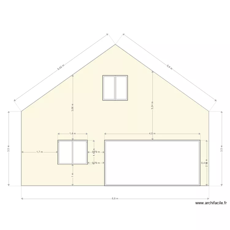 rambouillet facade sud existant new. Plan de 