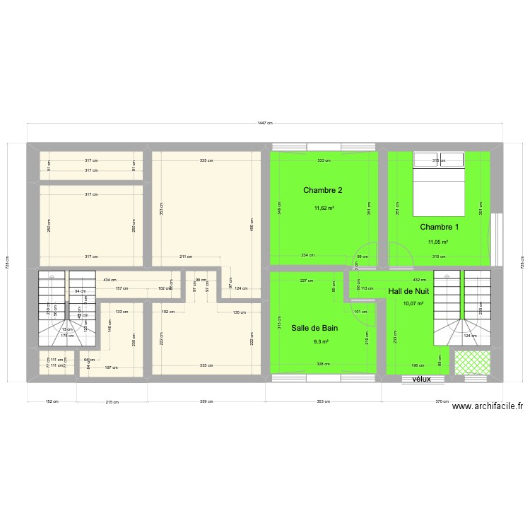 etage global new new. Plan de 12 pièces et 86 m2